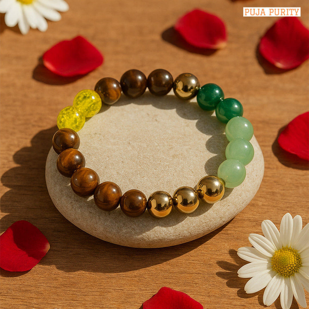 Money Magnet Bracelet with Green Aventurine & Pyrite