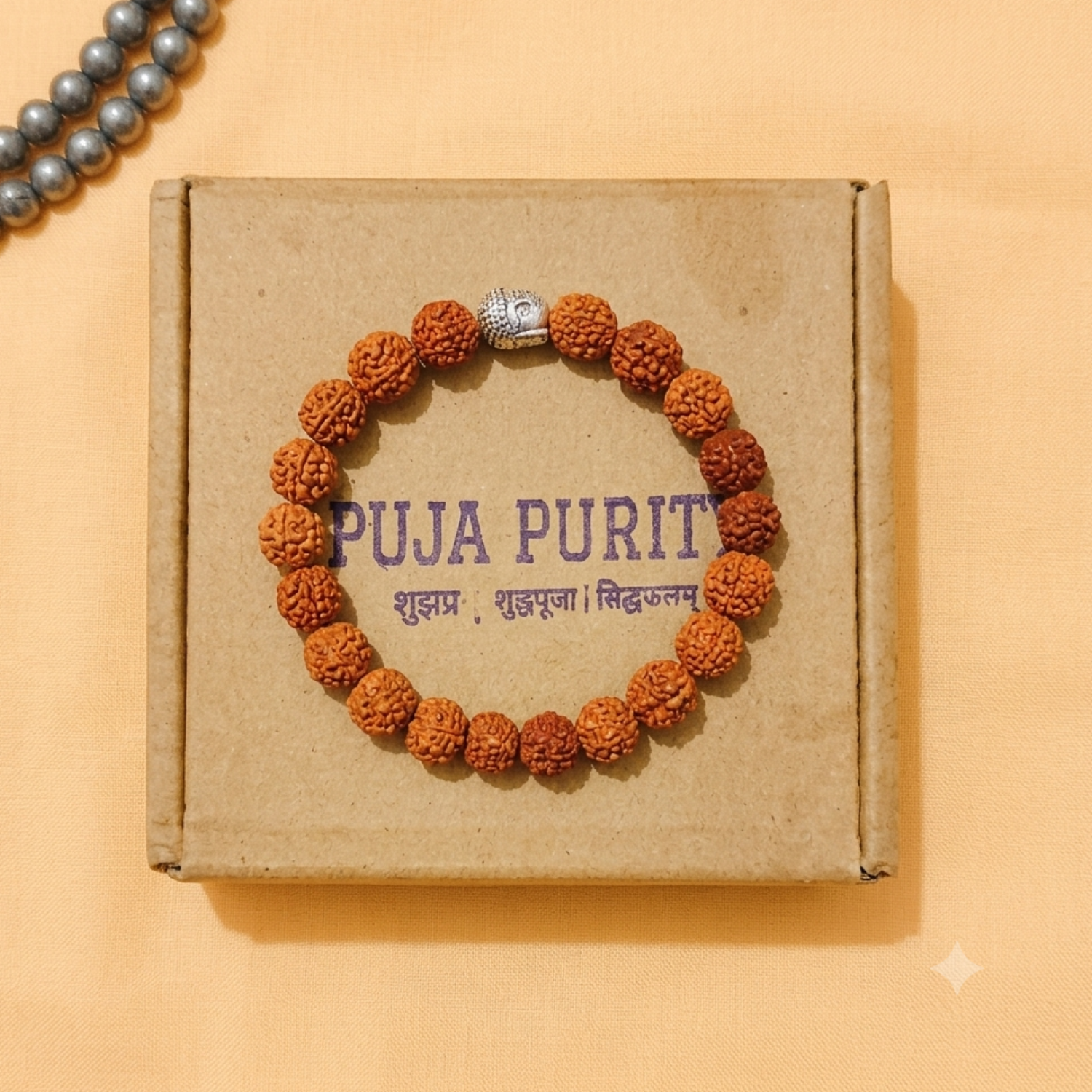 5 Mukhi Rudraksha Bracelet With Buddha Charm