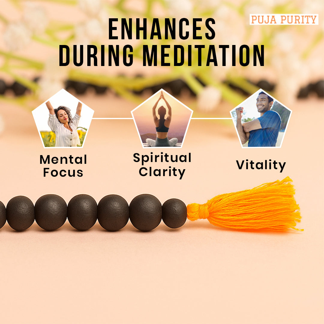 Karungali Malai – Natural Karungali Ebony Wood Mala for Spiritual Practice