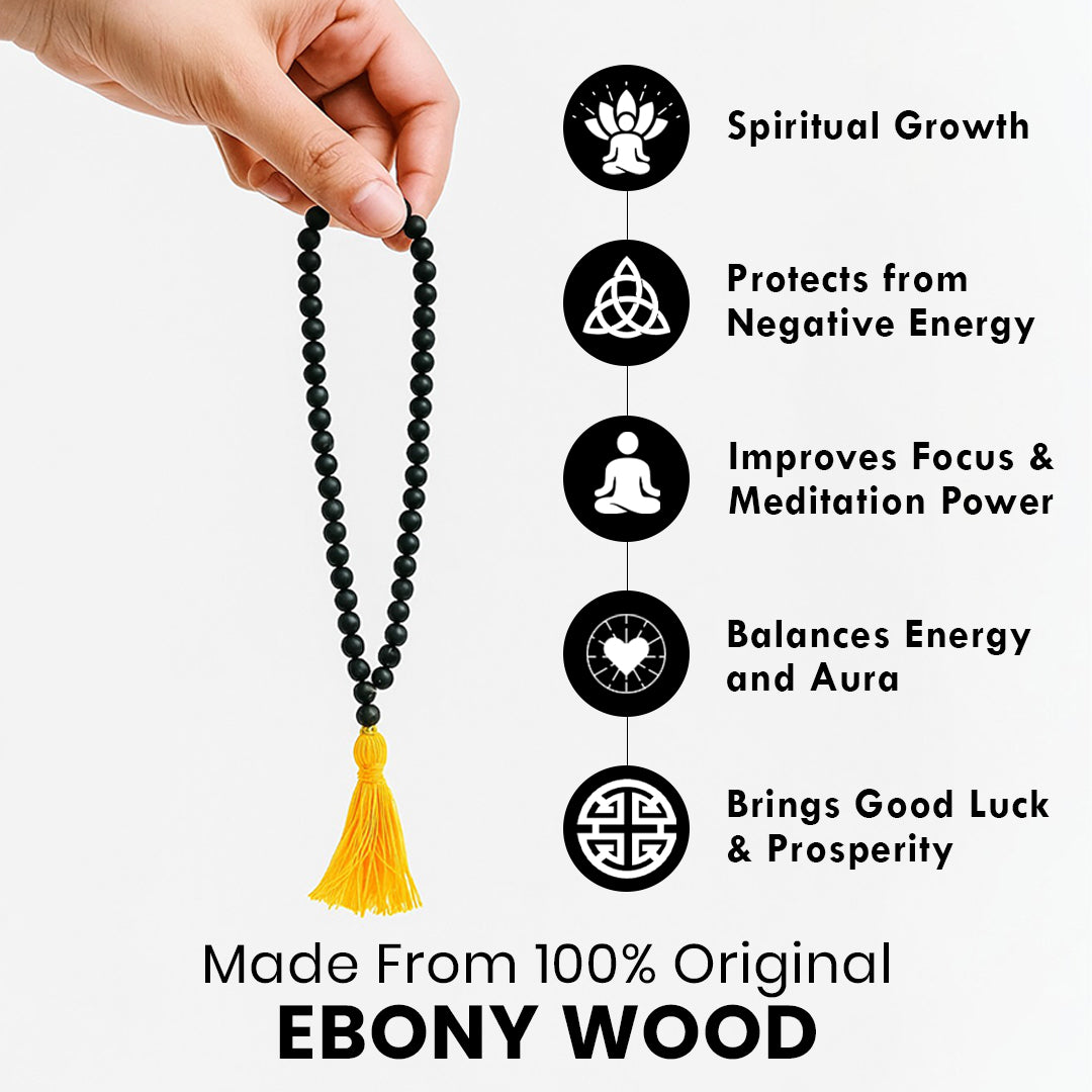Karungali Malai – Natural Karungali Ebony Wood Mala for Spiritual Practice