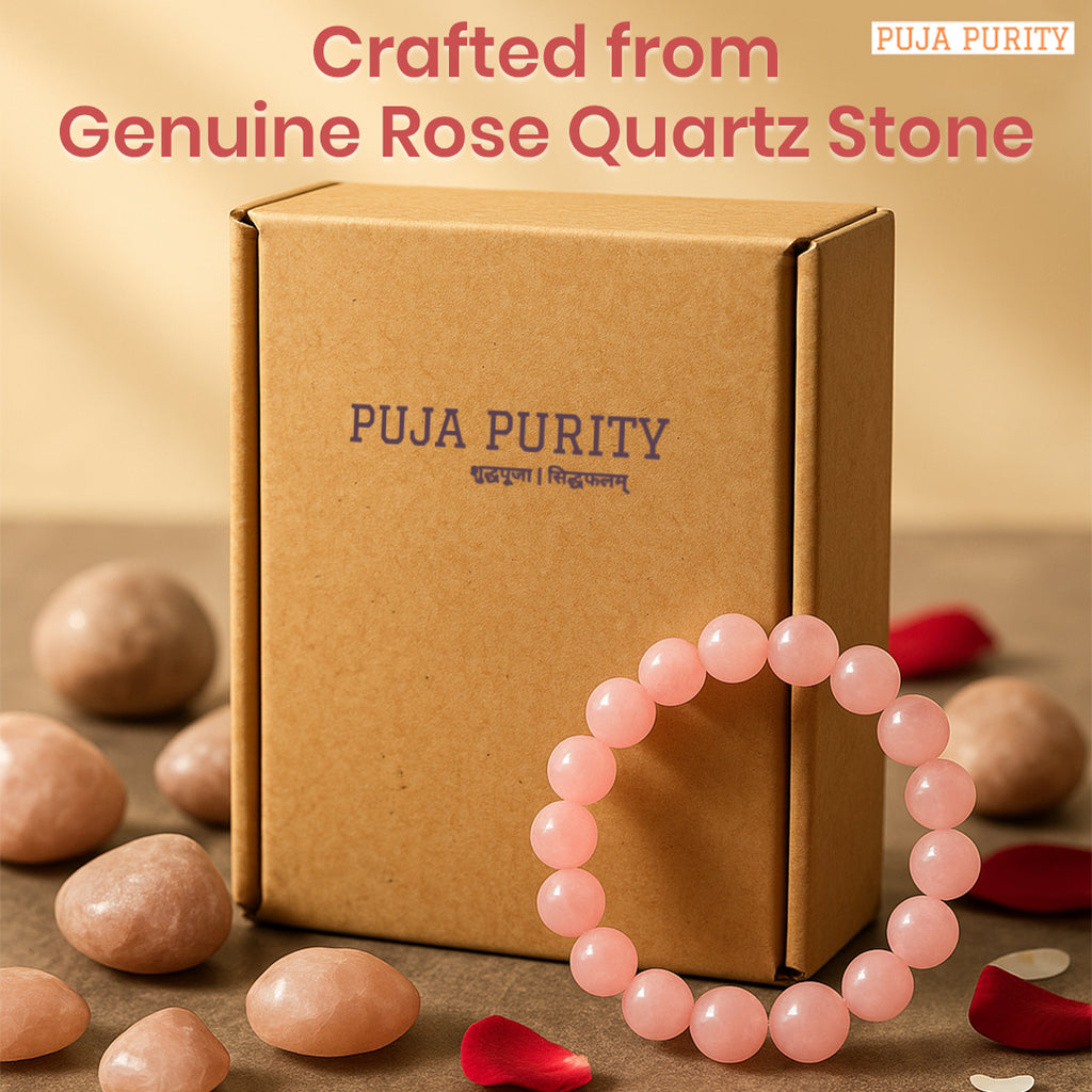 Natural Rose Quartz Bracelet for Love, Healing & Positive Energy