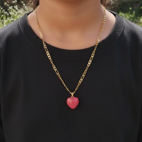 Heart Shape Red Jasper Stone Pendant – Natural Red Jasper Crystal Pendant
