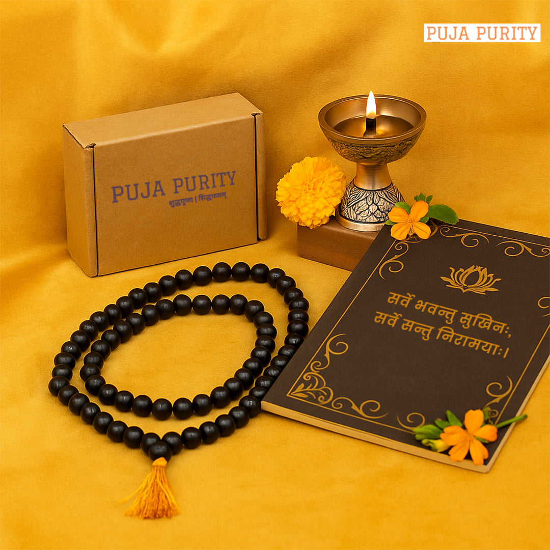 Karungali Malai – Natural Karungali Ebony Wood Mala for Spiritual Practice